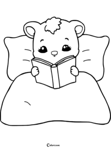 29 Free Cute Animals Reading Coloring Pages