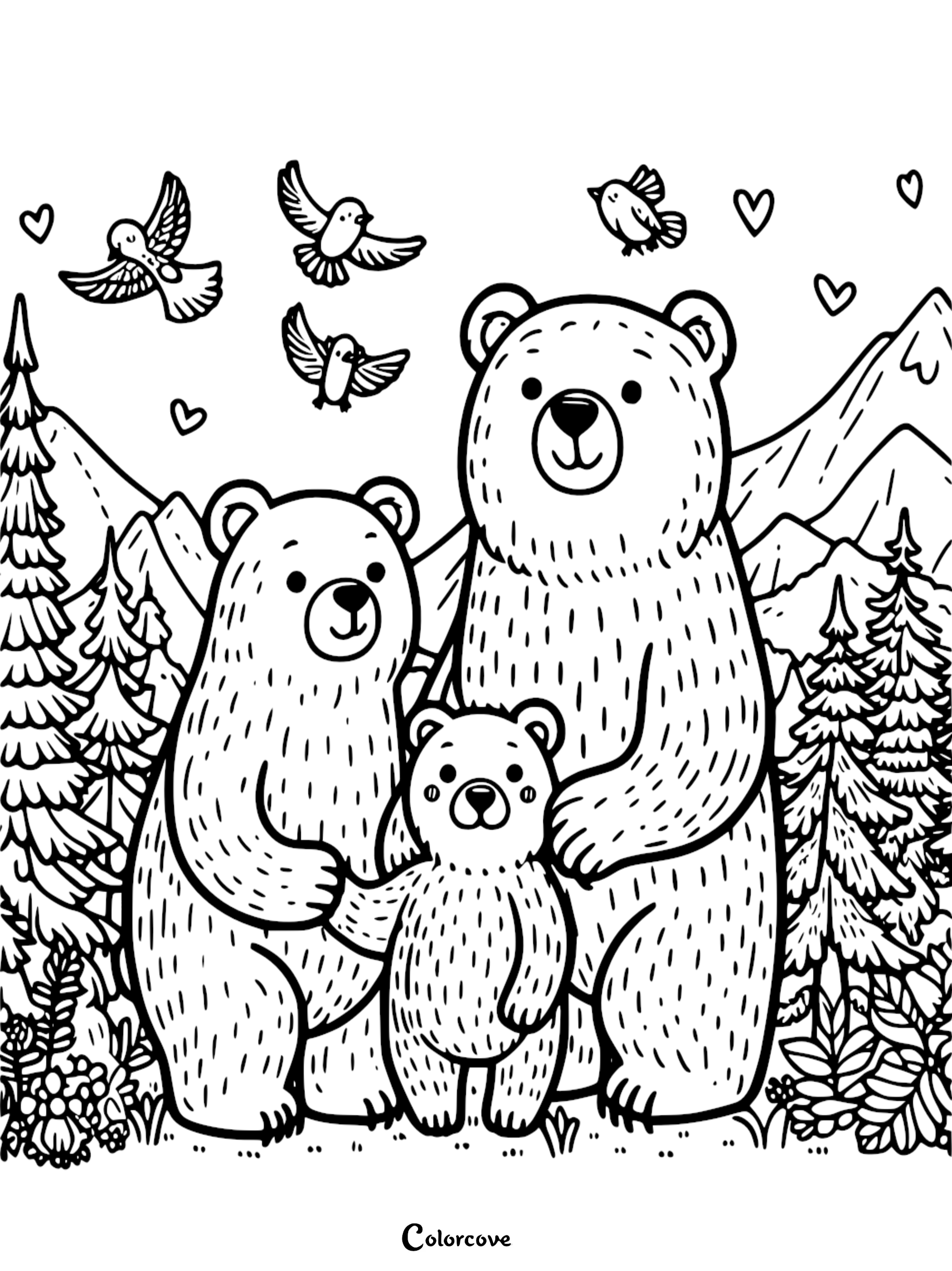 a group of bears with a baby bear
