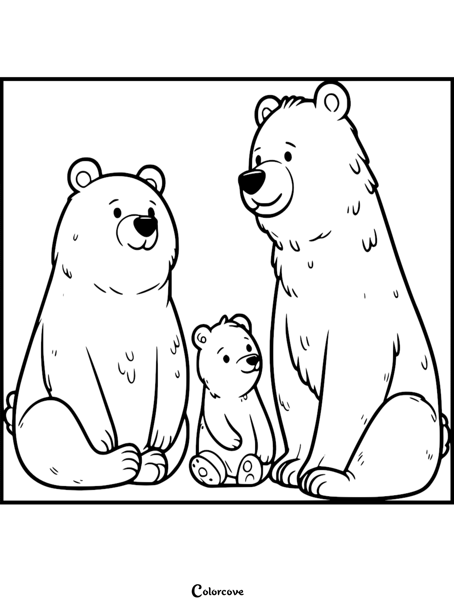 a cartoon bear sitting on a log