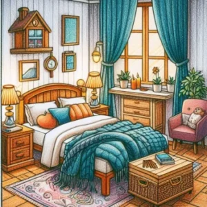 113 Cozy Bedroom Coloring Pages: Aesthetic Hygge Retreats