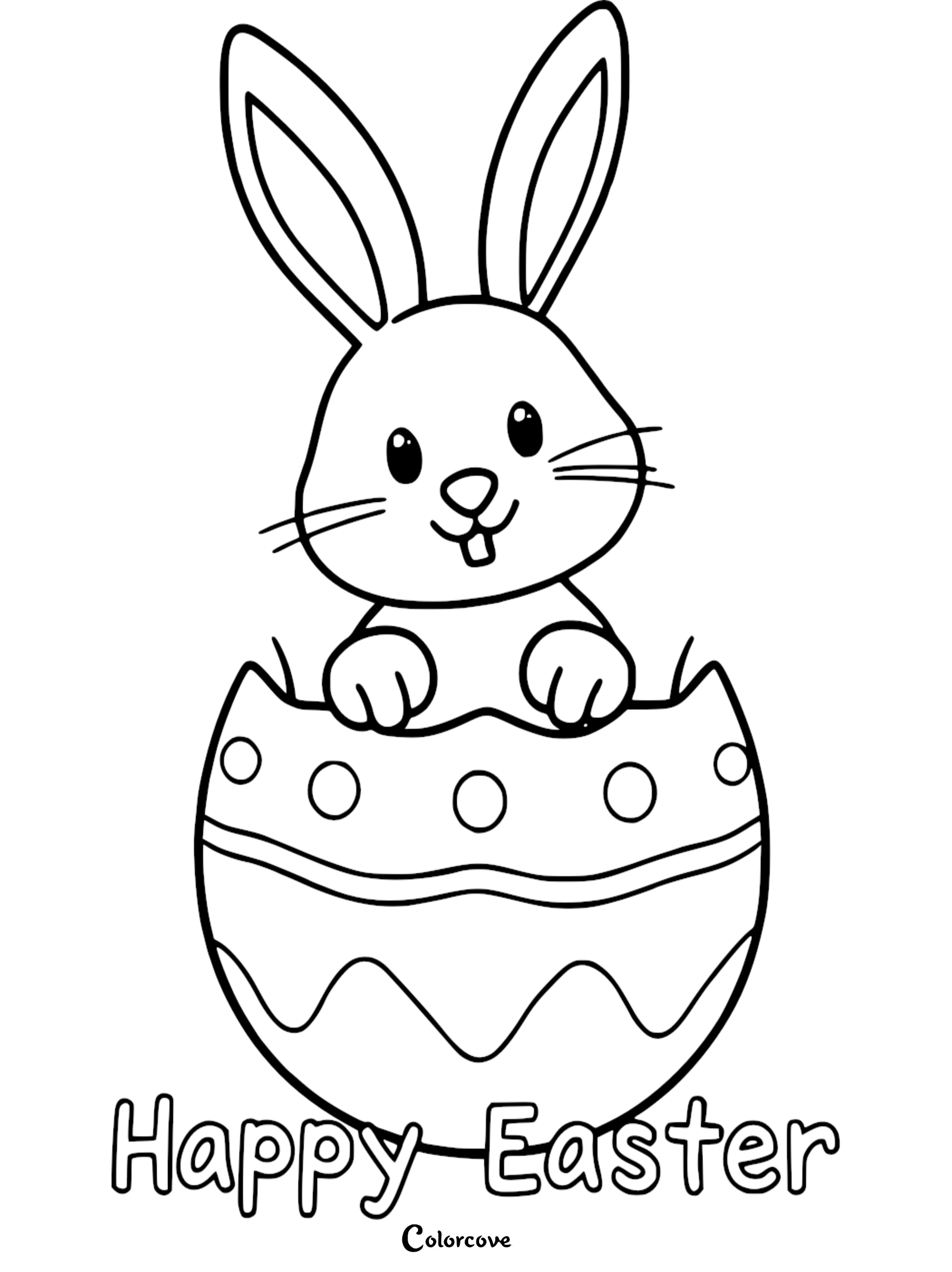 32 Cute Easter Bunny Coloring Pages