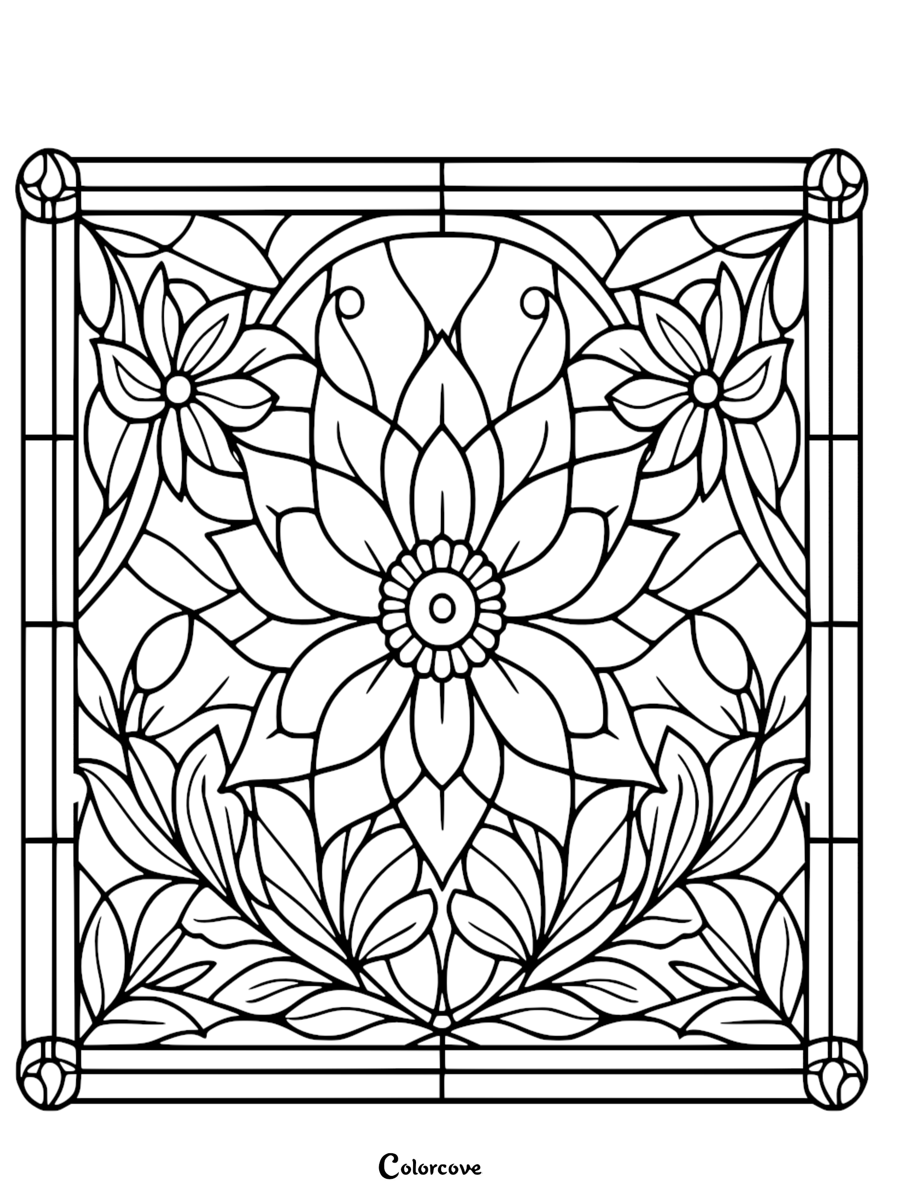 a black and white drawing of a flower pattern