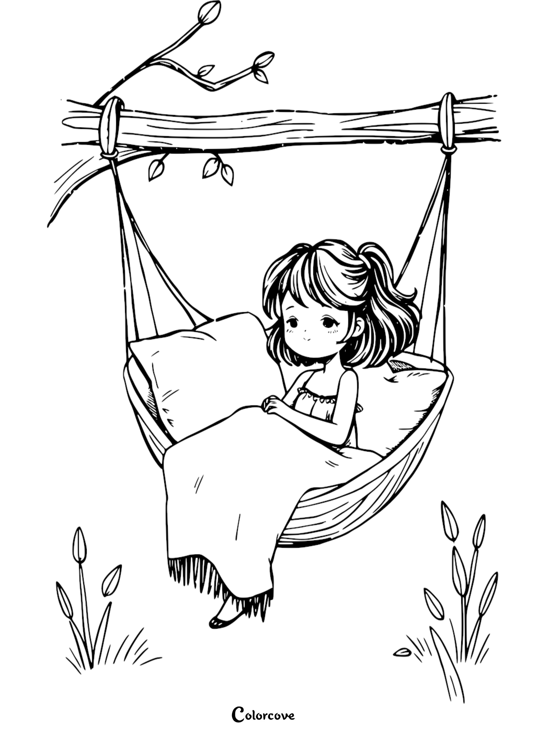 23 Free Relaxing Hammock Coloring Pages