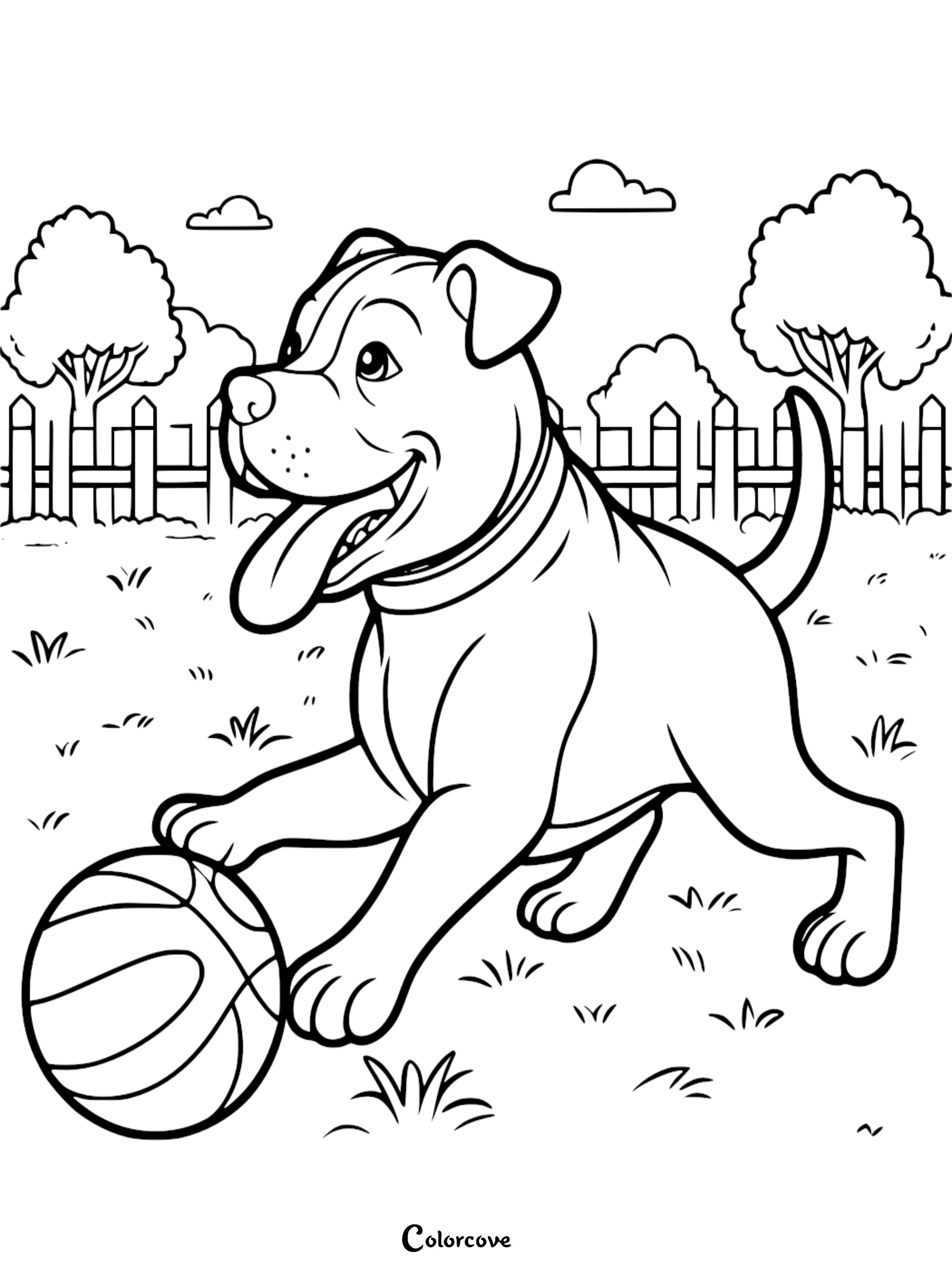 a dog playing with a ball
