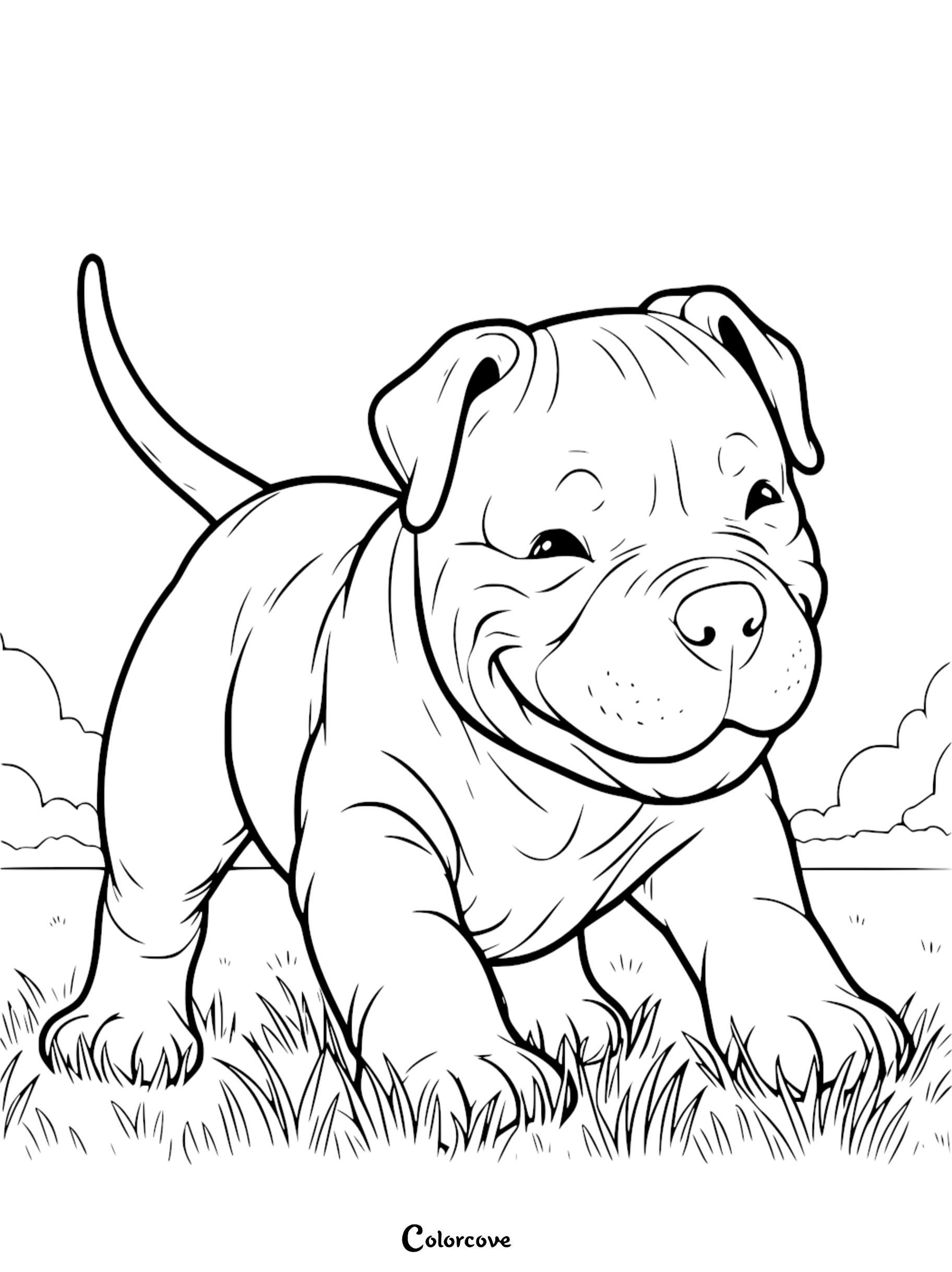 a black and white drawing of a dog