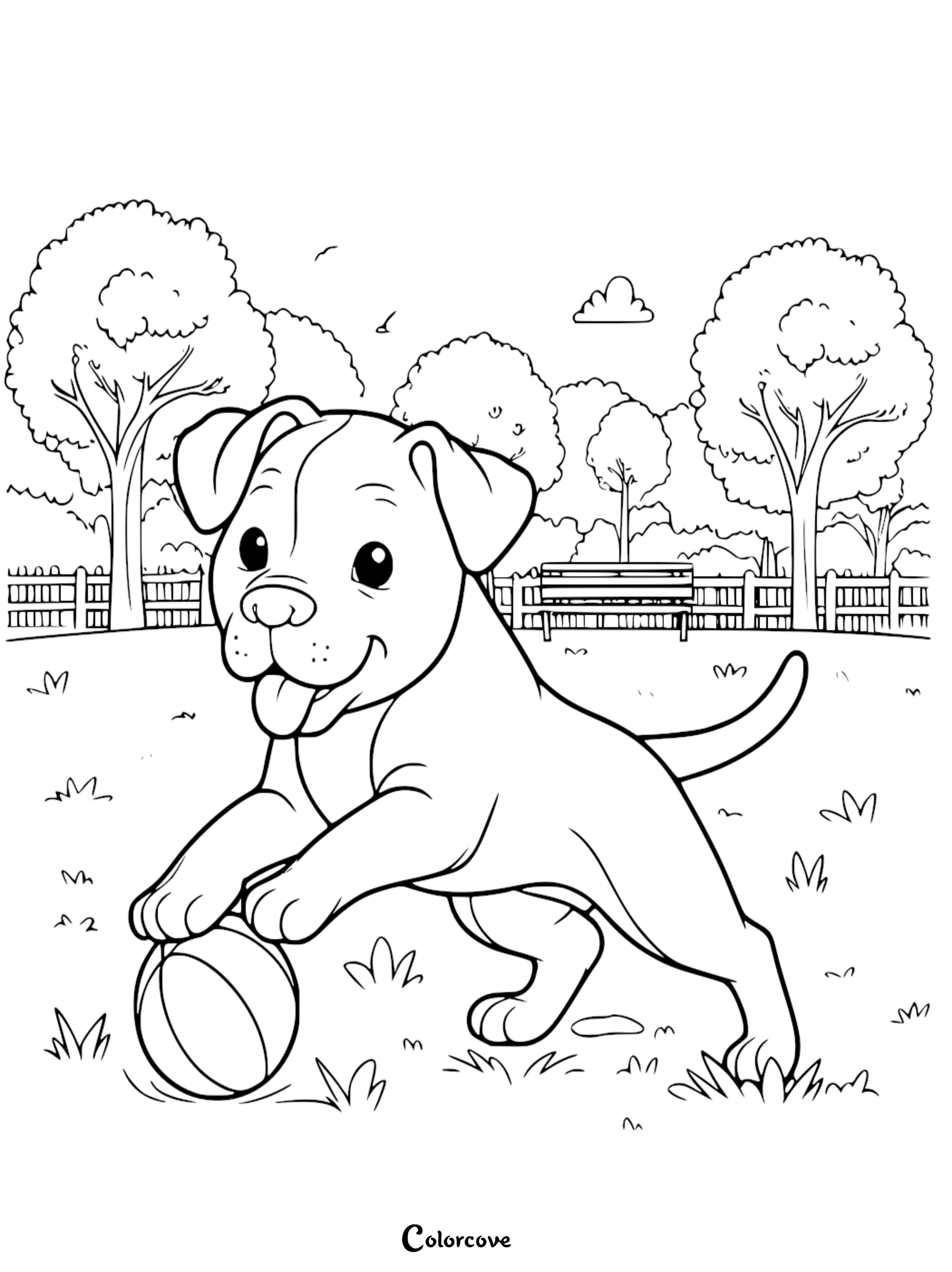 a dog playing with a ball