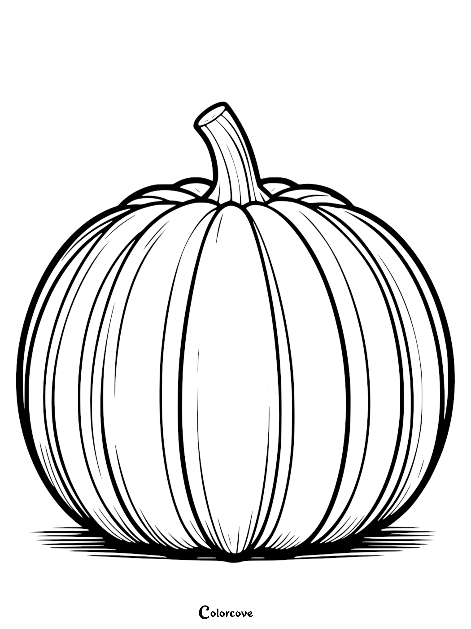 Pumpkin coloring page for kids and adults, perfect for fall and Halloween activities. Download and print at colorcove.org.