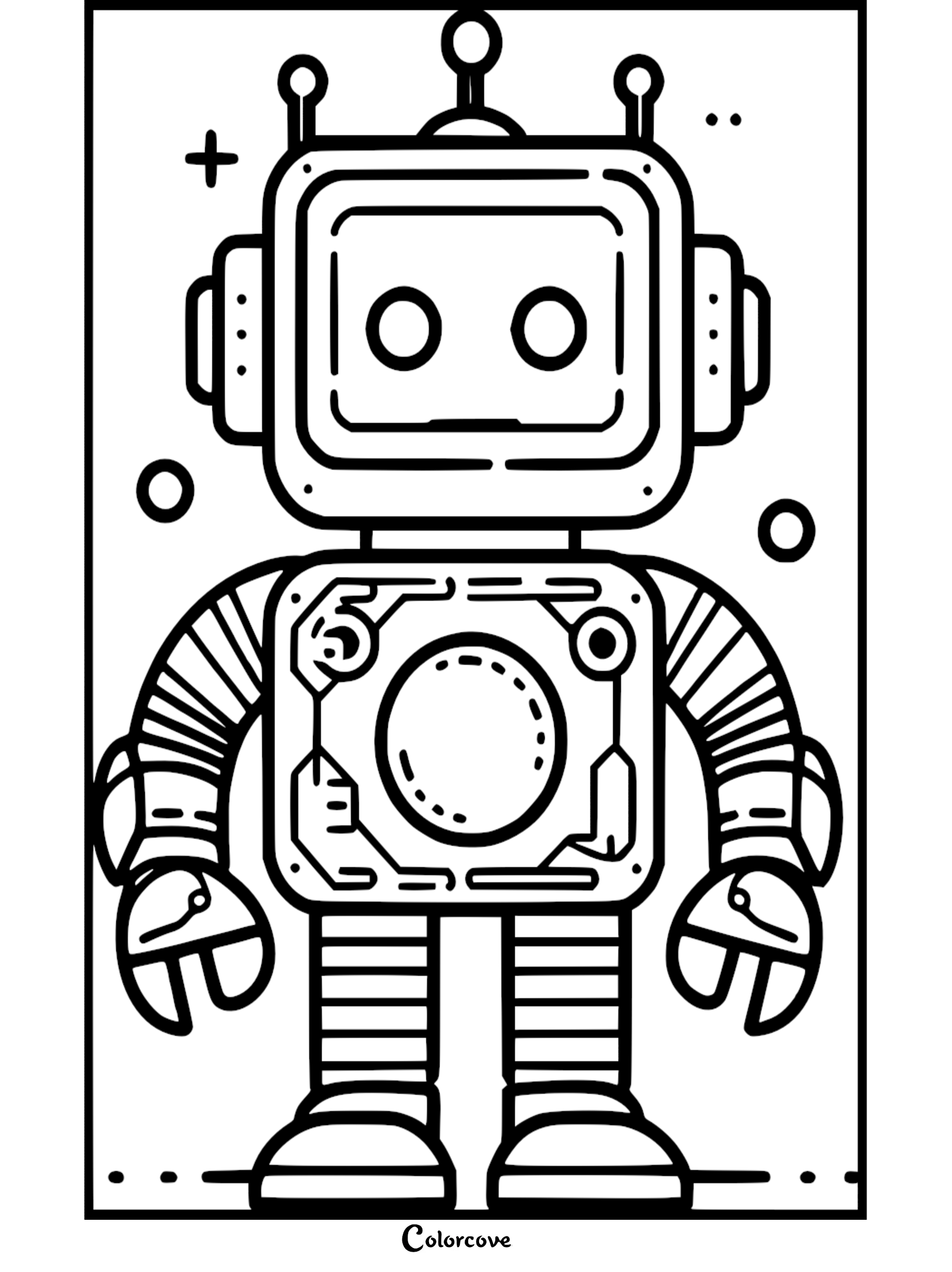 Adorable robot coloring page for kids | Fun activity sheet | Download free robot coloring pages at colorcove.org