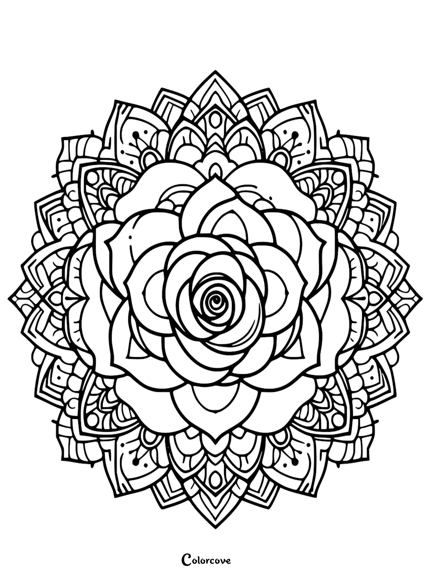a black and white mandala