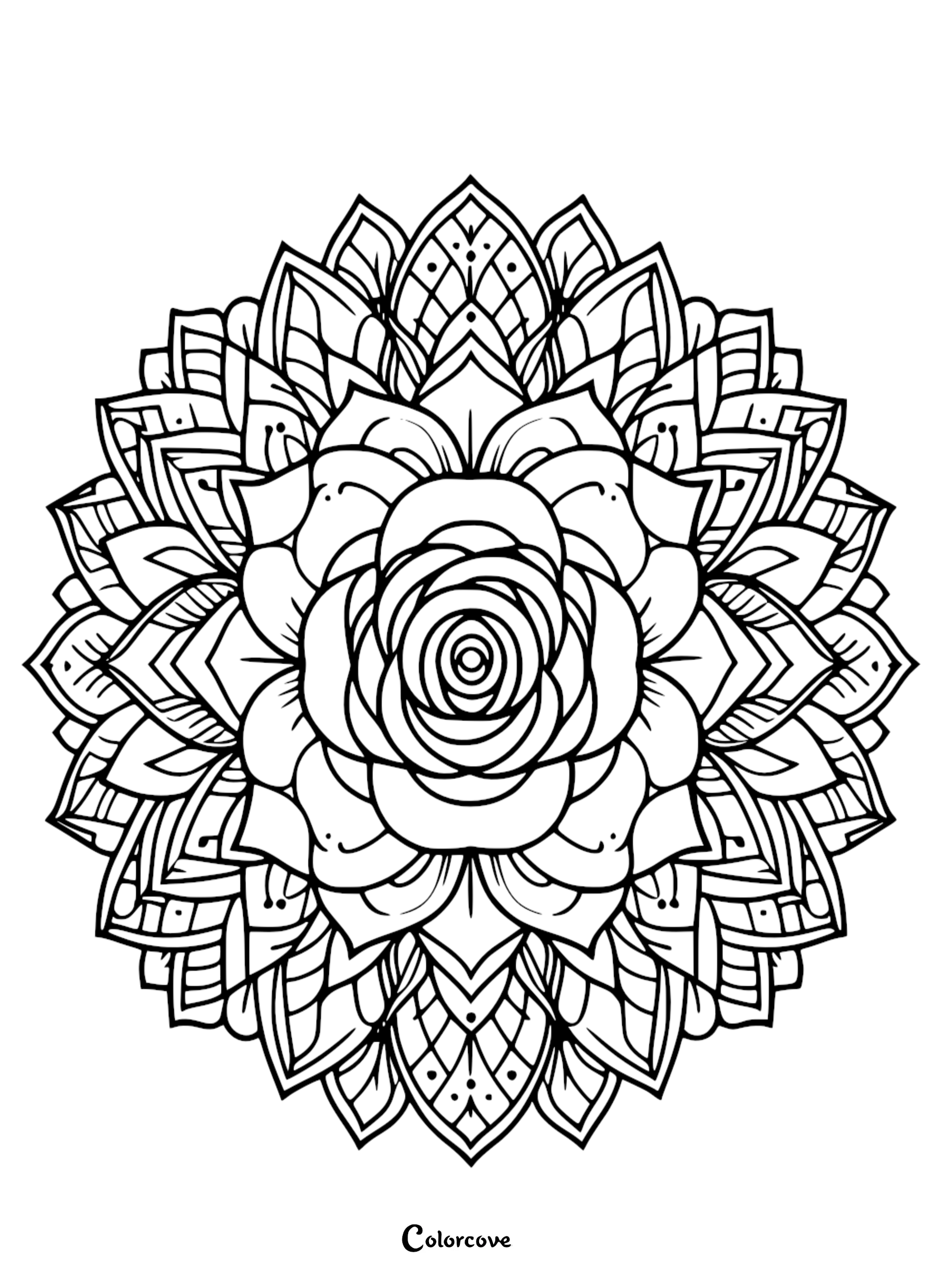 a black and white mandala