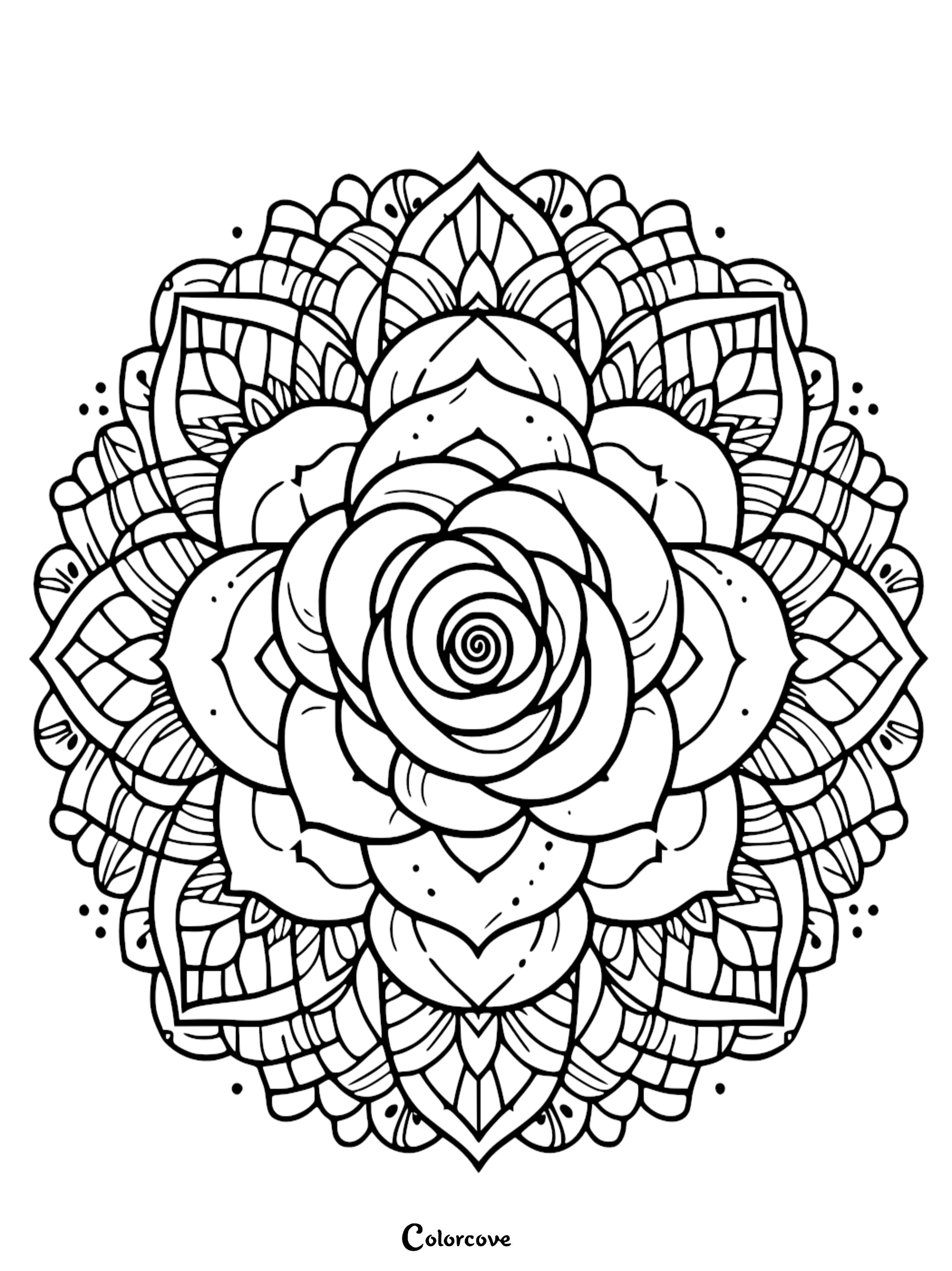 a black and white mandala
