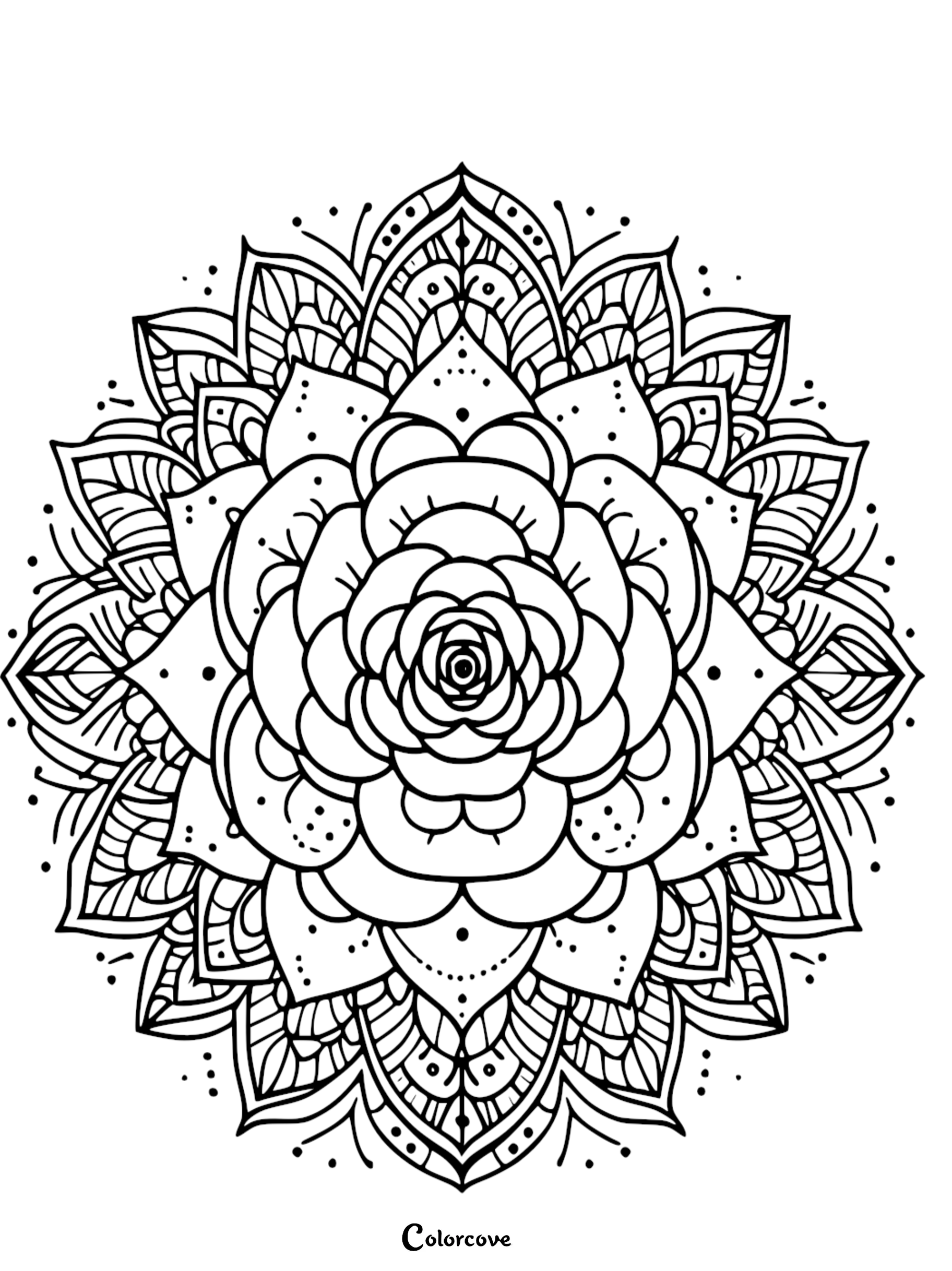 a black and white mandala