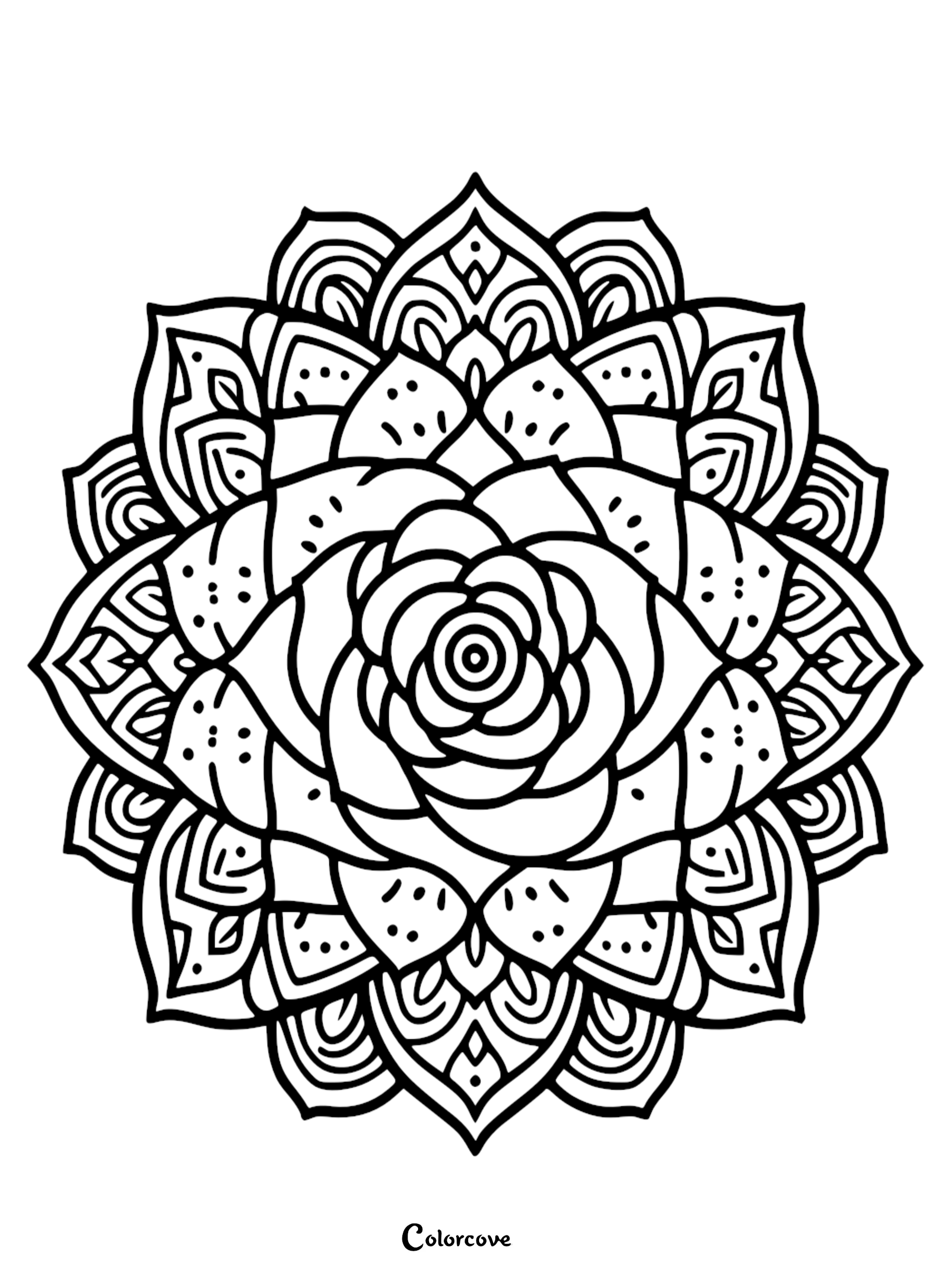 a black and white mandala