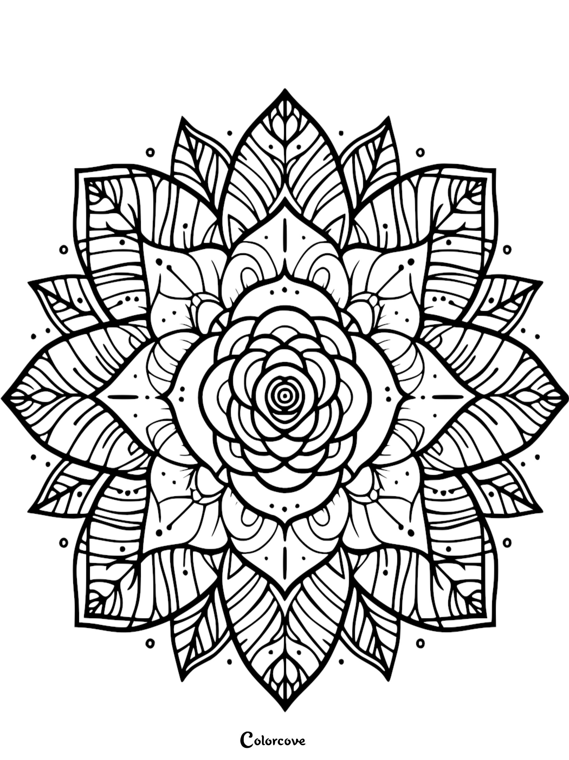 a black and white mandala
