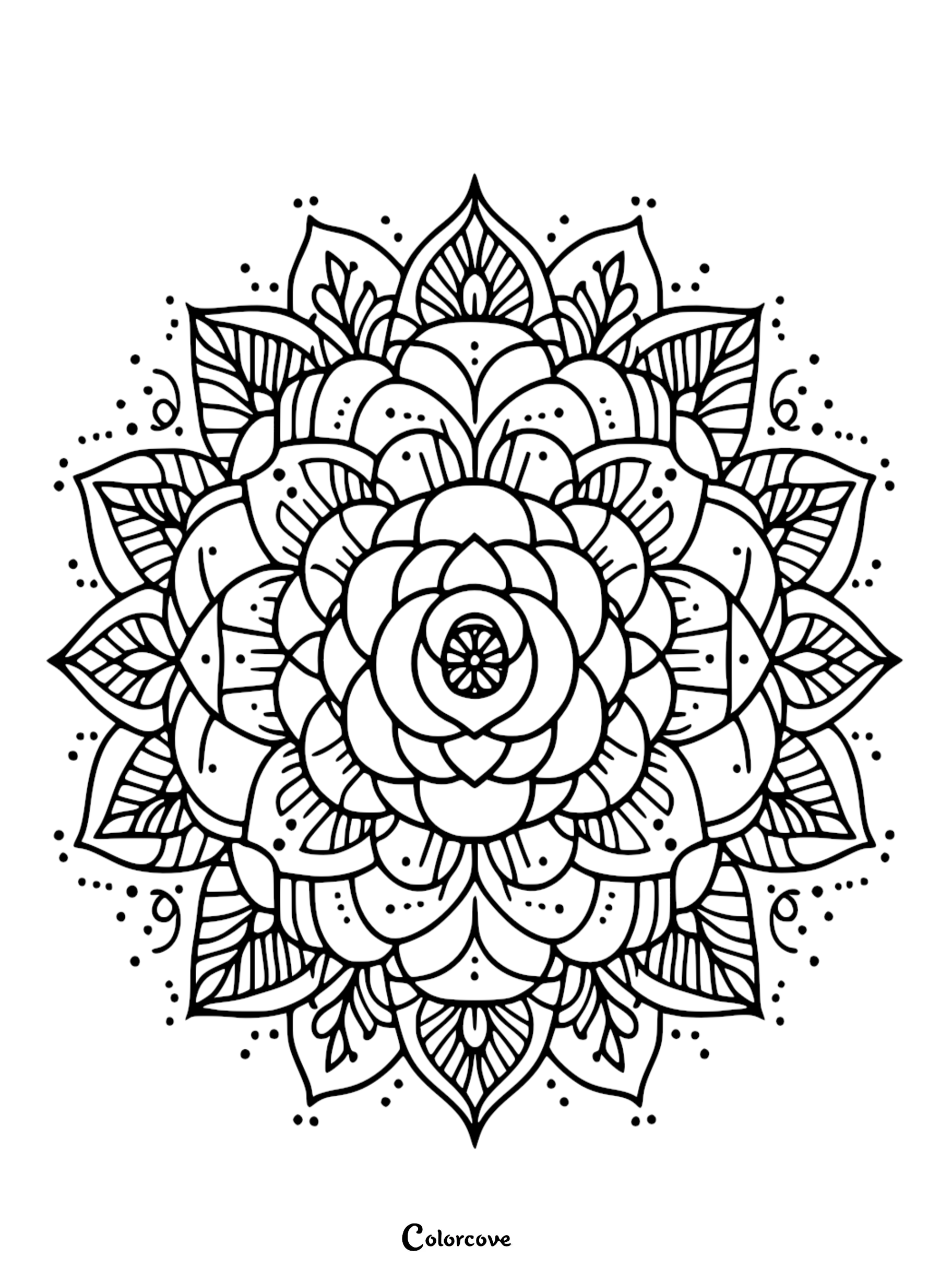 a black and white mandala