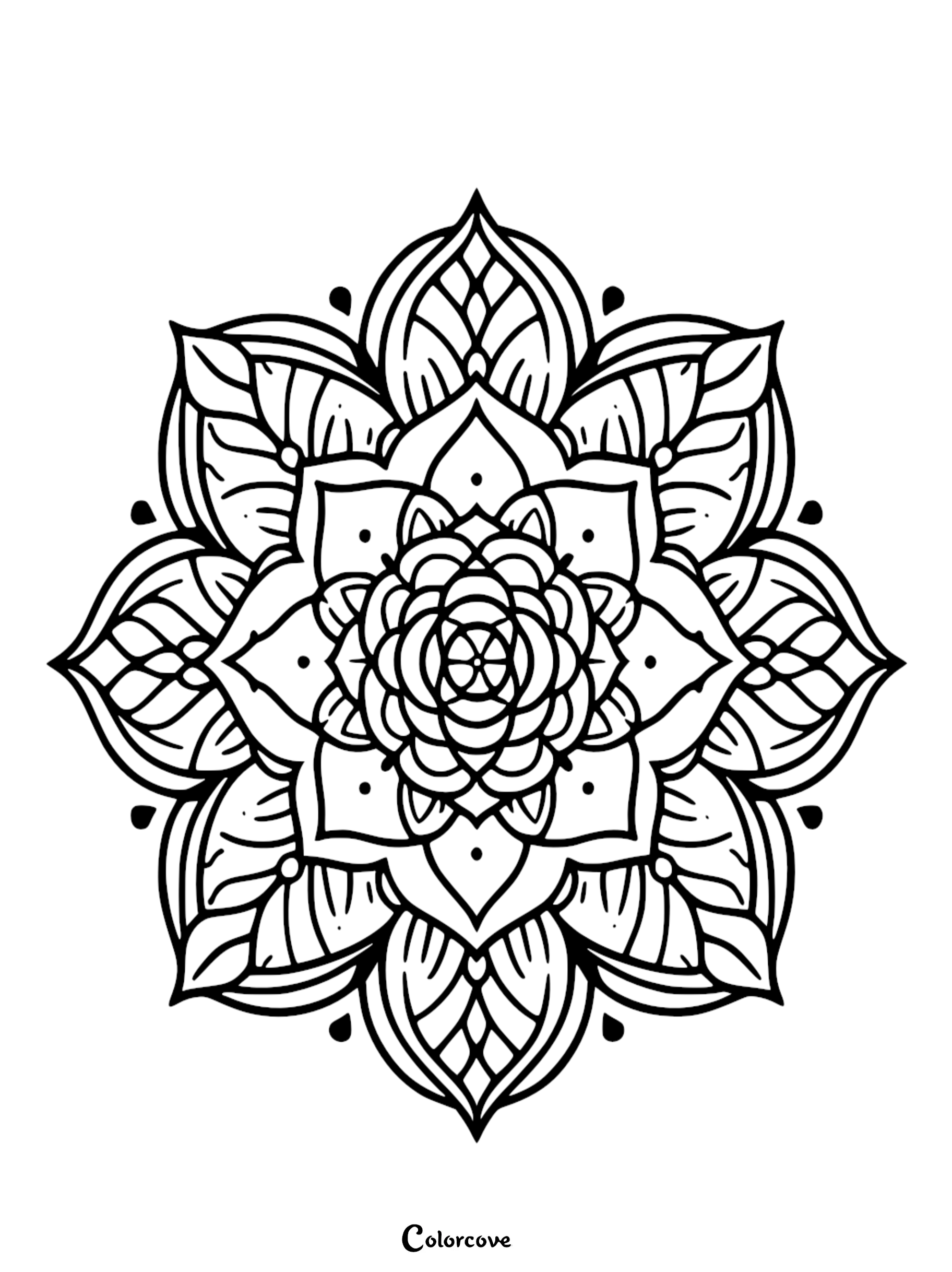 a black and white mandala