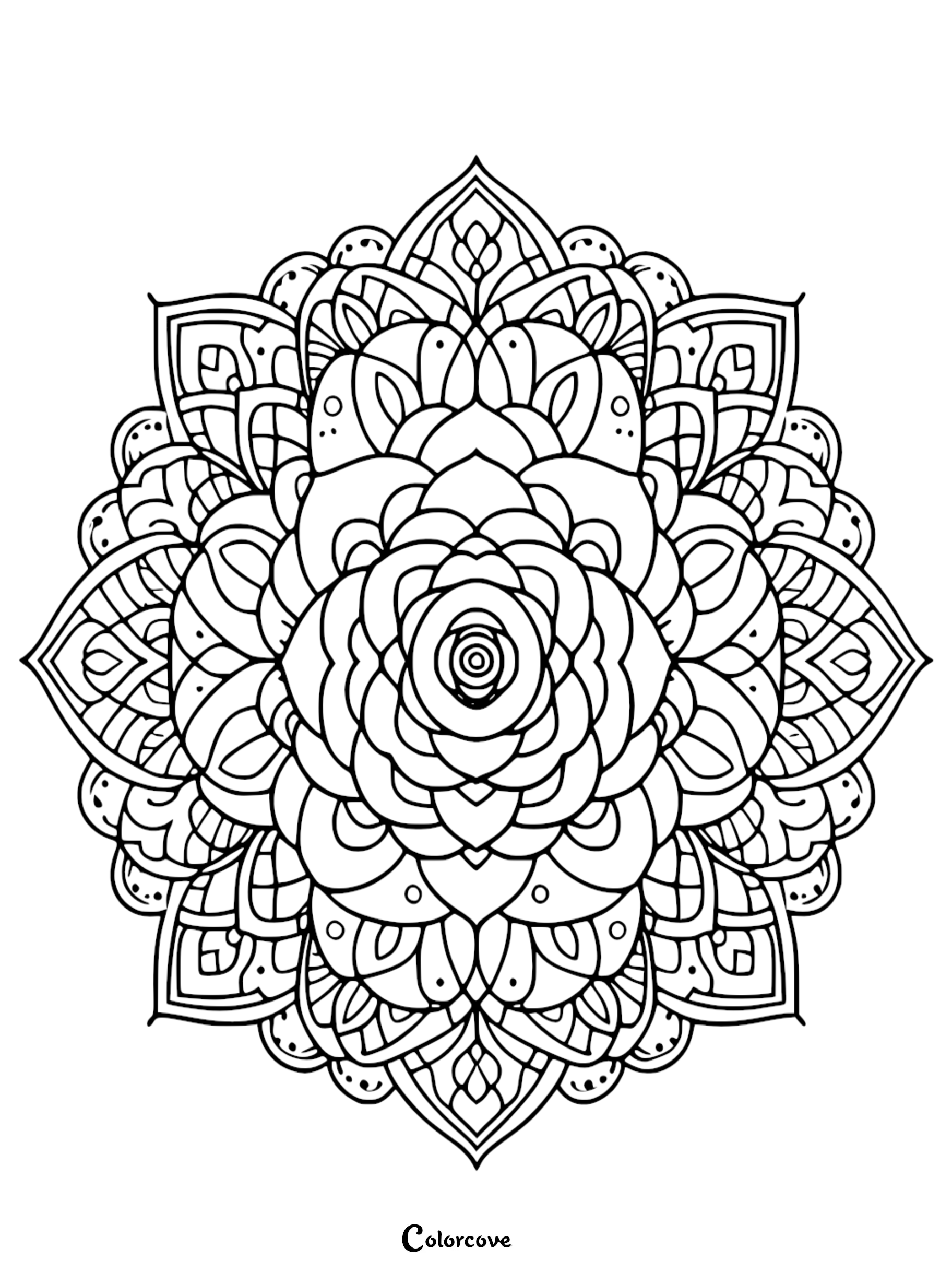 a black and white mandala