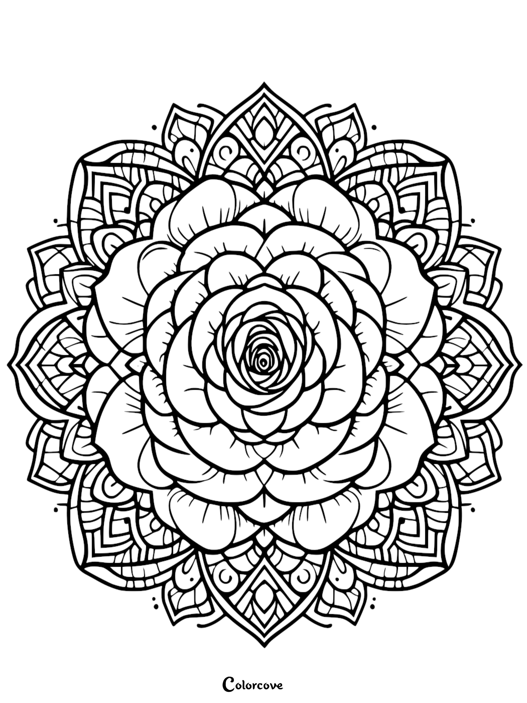 a black and white mandala