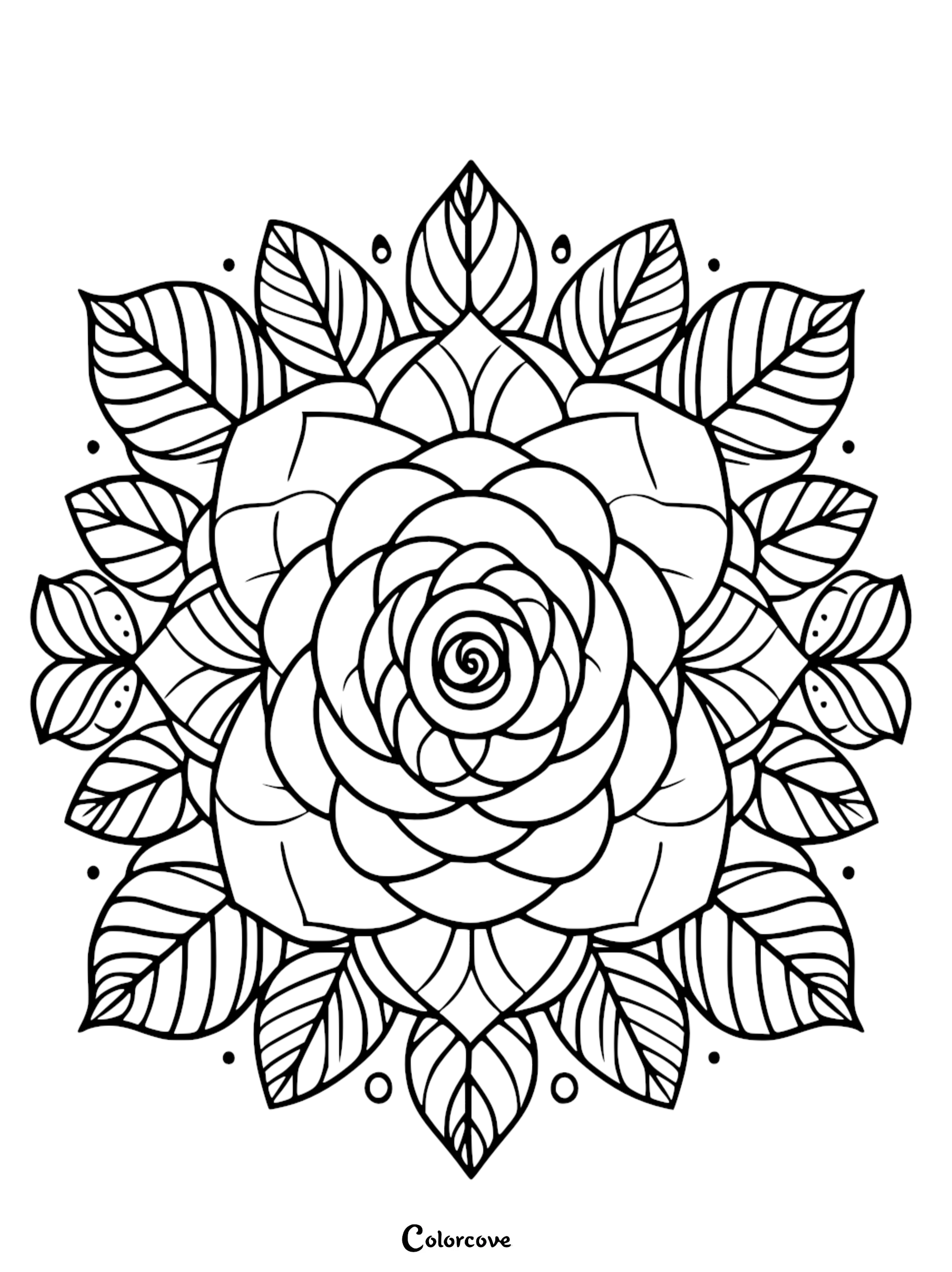 a black and white drawing of a flower