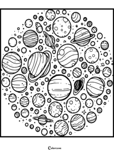 20 Free Space Coloring Pages