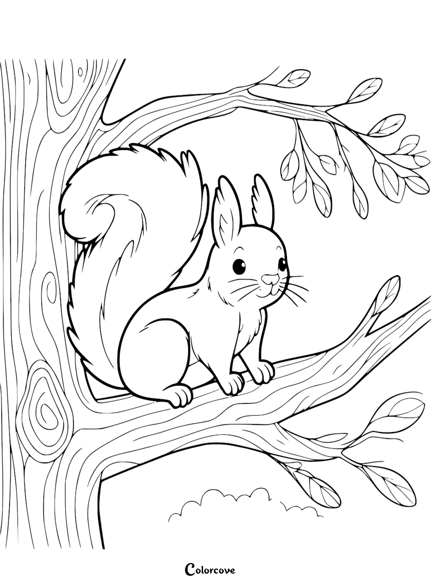 a squirrel on a tree